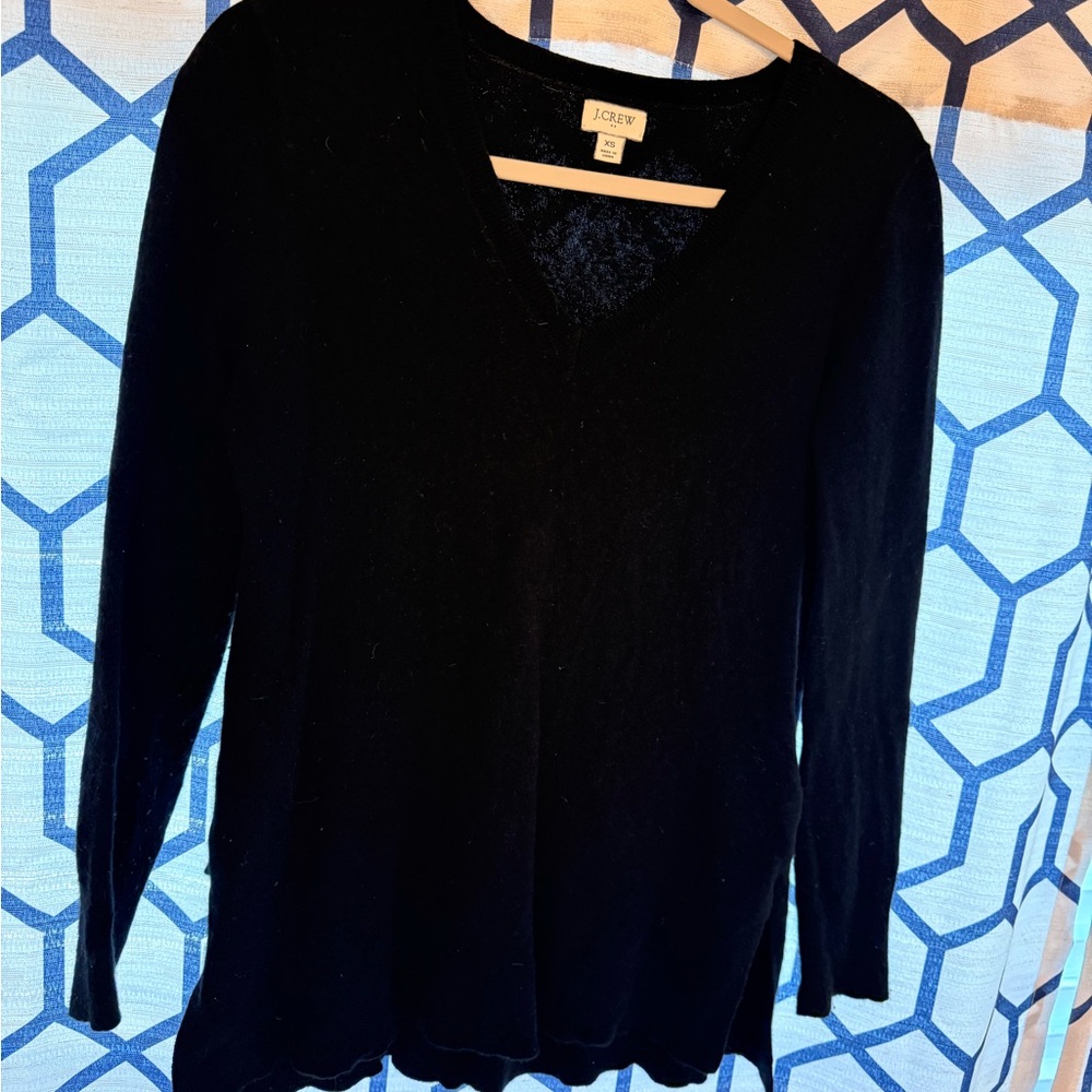 J. Crew Classic Black V-Neck Pullover